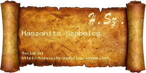 Haszonits Szabolcs névjegykártya